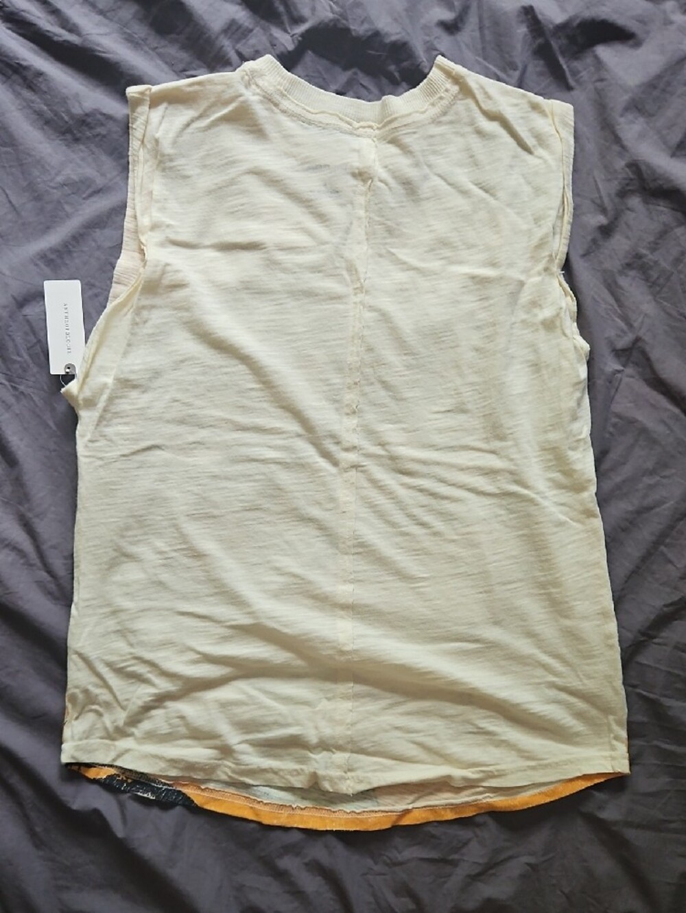 Pilcro White & Orange Graphic Sleeveless Tank - Picture 4 of 5